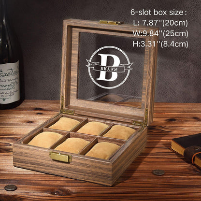 Personalized Wooden Watch Box for Men,Engraved Watch Box,Custom Watch Case,Watch Organizer,Anniversary Gift for Him,Groomsman Gift,Mens Gift