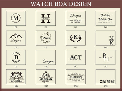 Personalized Watch Storage |Customize mens jewelry box|Engraved Watch Box for Men watch box with drawer watch box for men watch display case