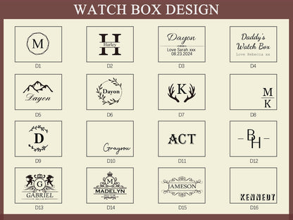 Personalized Vegan leather Watch Box for men,Customized watch storage Jewelry Box,watch box with drawer,watch display case for Father Dad
