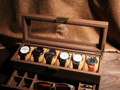 Personalized Vegan leather Watch Box for men,Customized watch storage Jewelry Box,watch box with drawer,watch display case for Father Dad