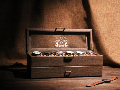 Personalized Vegan leather Watch Box for men,Customized watch storage Jewelry Box,watch box with drawer,watch display case for Father Dad
