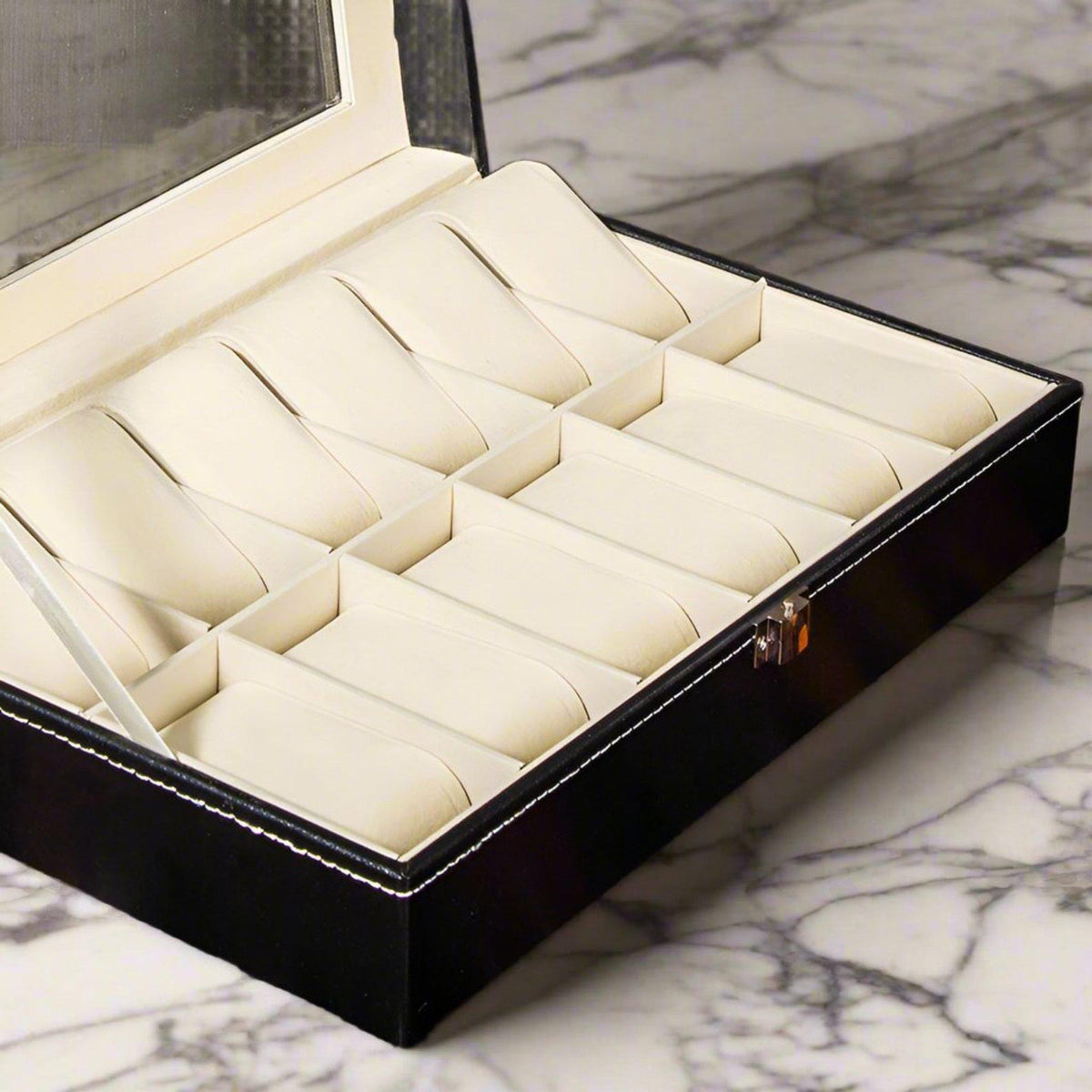 Personalized Black PU Leather Watch Box: Groomsmen Gift, Watch Organizer