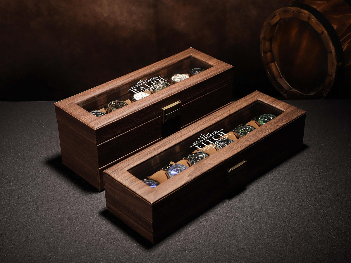 Personalized Watch Storage, Groomsmen Gifts, Engraved Watch Box for Men, Custom Christmas Gift, Watch Organizer, Watch Storage, Gift for Him