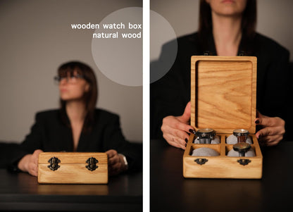 Handmade Wooden Watch Box: Personalized Ash or Oak Storage Case