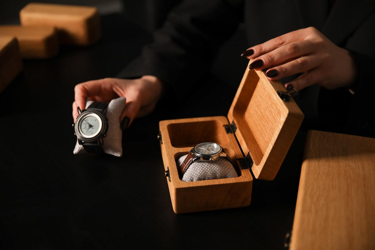 Handmade Wooden Watch Box: Personalized Ash or Oak Storage Case