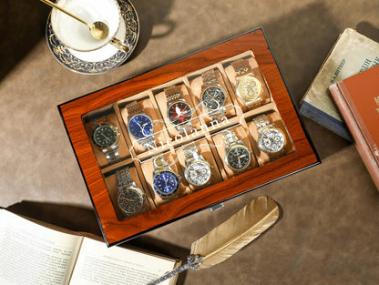 Custom Watch Box, Watch Box for 10 slot Watches, Personalized Wooden Watch Box, Engraved Wooden Watch Case, Best Man Gift, Christmas Gift