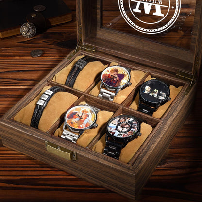 Personalized Wooden Watch Box for Men,Engraved Watch Box,Custom Watch Case,Watch Organizer,Anniversary Gift for Him,Groomsman Gift,Mens Gift