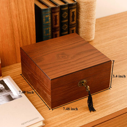 Personalized Walnut Wood Gift Box, Engraved Monogram Watch Box Case for Him, 6 Slots Watch Box with Lock, Birthday Gifts For Best Friend