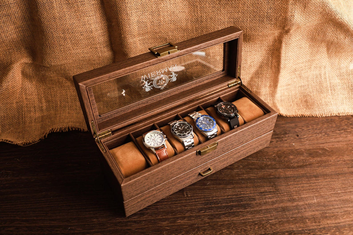Personalized 3/6 slots Watch Storage Box,Groomsmen Gifts,Custom Watch Box for Men,Watch Case,Anniversary Gift for Husband Boyfriend Father