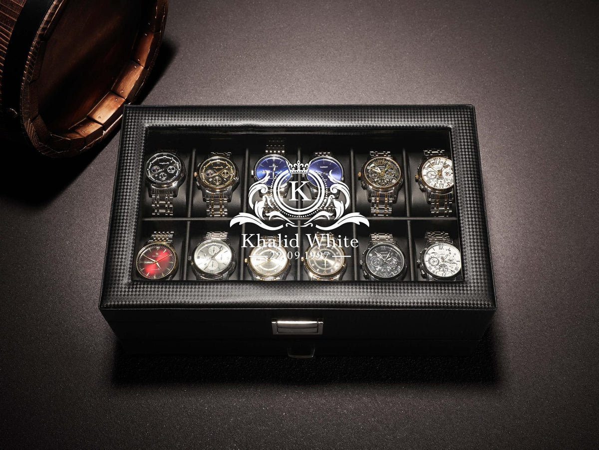 Personalized Watch Storage, Groomsmen Gifts, Engraved Watch Box for Men, Custom Christmas Gift, Watch Organizer, Watch Storage, Gift for Him