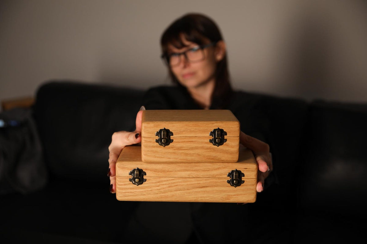 Handmade Wooden Watch Box: Personalized Ash or Oak Storage Case