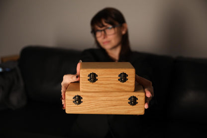 Handmade Wooden Watch Box: Personalized Ash or Oak Storage Case