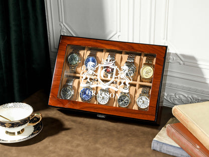 Custom Watch Box, Watch Box for 10 slot Watches, Personalized Wooden Watch Box, Engraved Wooden Watch Case, Best Man Gift, Christmas Gift