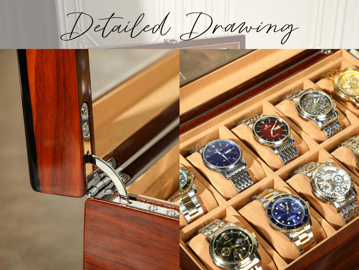 Custom Watch Box, Watch Box for 10 slot Watches, Personalized Wooden Watch Box, Engraved Wooden Watch Case, Best Man Gift, Christmas Gift