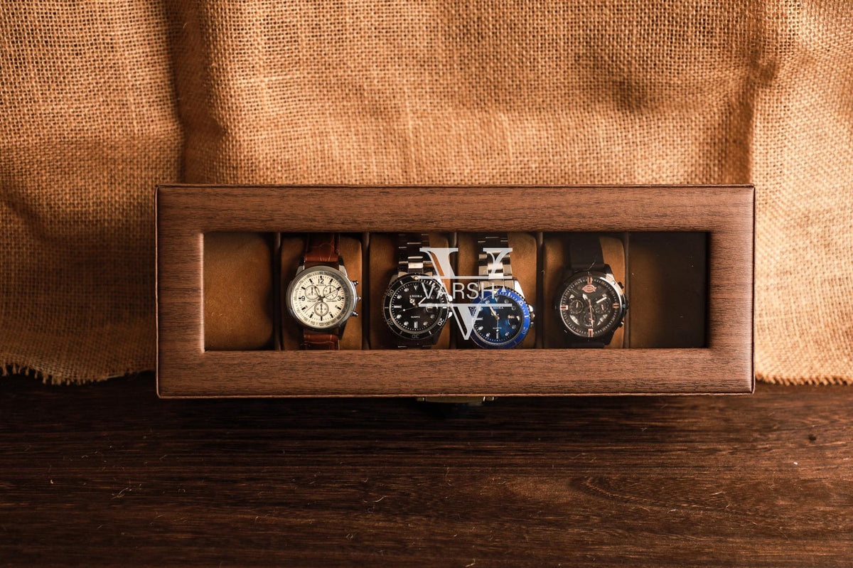 Personalized 3/6 slots Watch Storage Box,Groomsmen Gifts,Custom Watch Box for Men,Watch Case,Anniversary Gift for Husband Boyfriend Father