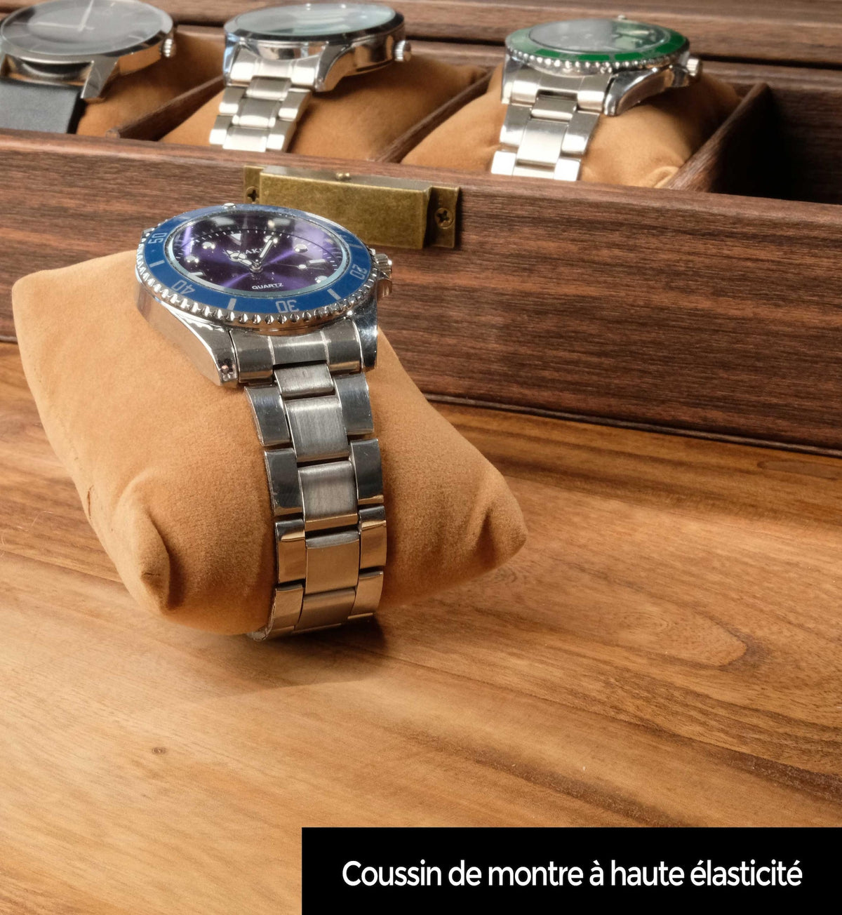 Personalized leather watch box with wood grain pattern, Personalized wooden watch box, Dad watch box, Wooden watch box