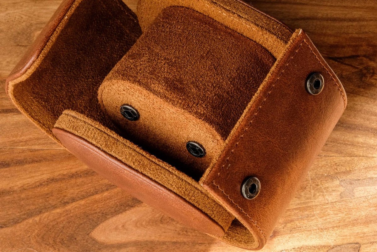 Personalized vegan leather watch box, gift for men, gift for husband, travel watch box, vegan leather watch case