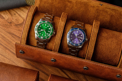 Personalized vegan leather watch box, gift for men, gift for husband, travel watch box, vegan leather watch case
