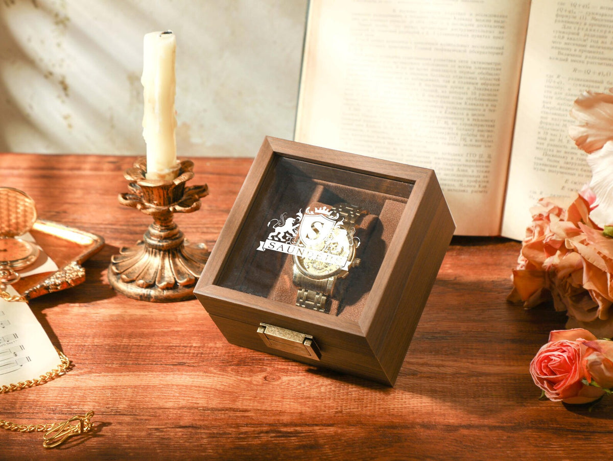 Customized Watch Storage Box Gift For Him, Personalized Watch Storage With Single Slot, Watch Box Gift For Groomsmen, Men's Christmas Gift