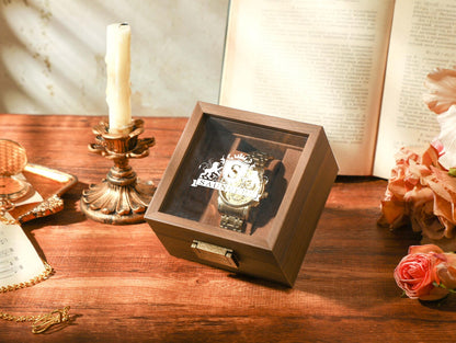 Customized Watch Storage Box Gift For Him, Personalized Watch Storage With Single Slot, Watch Box Gift For Groomsmen, Men's Christmas Gift