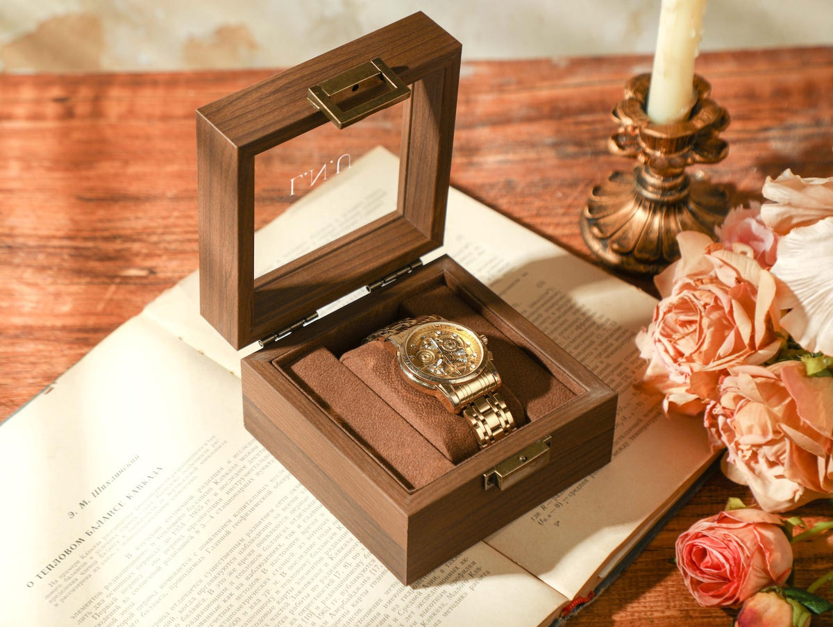 Customized Watch Storage Box Gift For Him, Personalized Watch Storage With Single Slot, Watch Box Gift For Groomsmen, Men's Christmas Gift