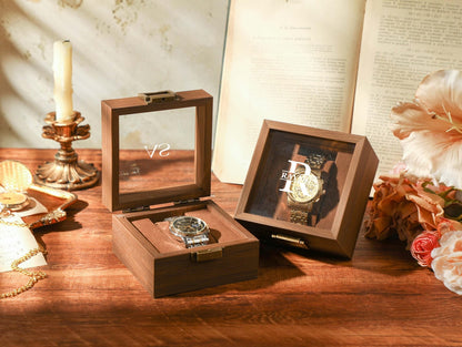 Customized Watch Storage Box Gift For Him, Personalized Watch Storage With Single Slot, Watch Box Gift For Groomsmen, Men's Christmas Gift