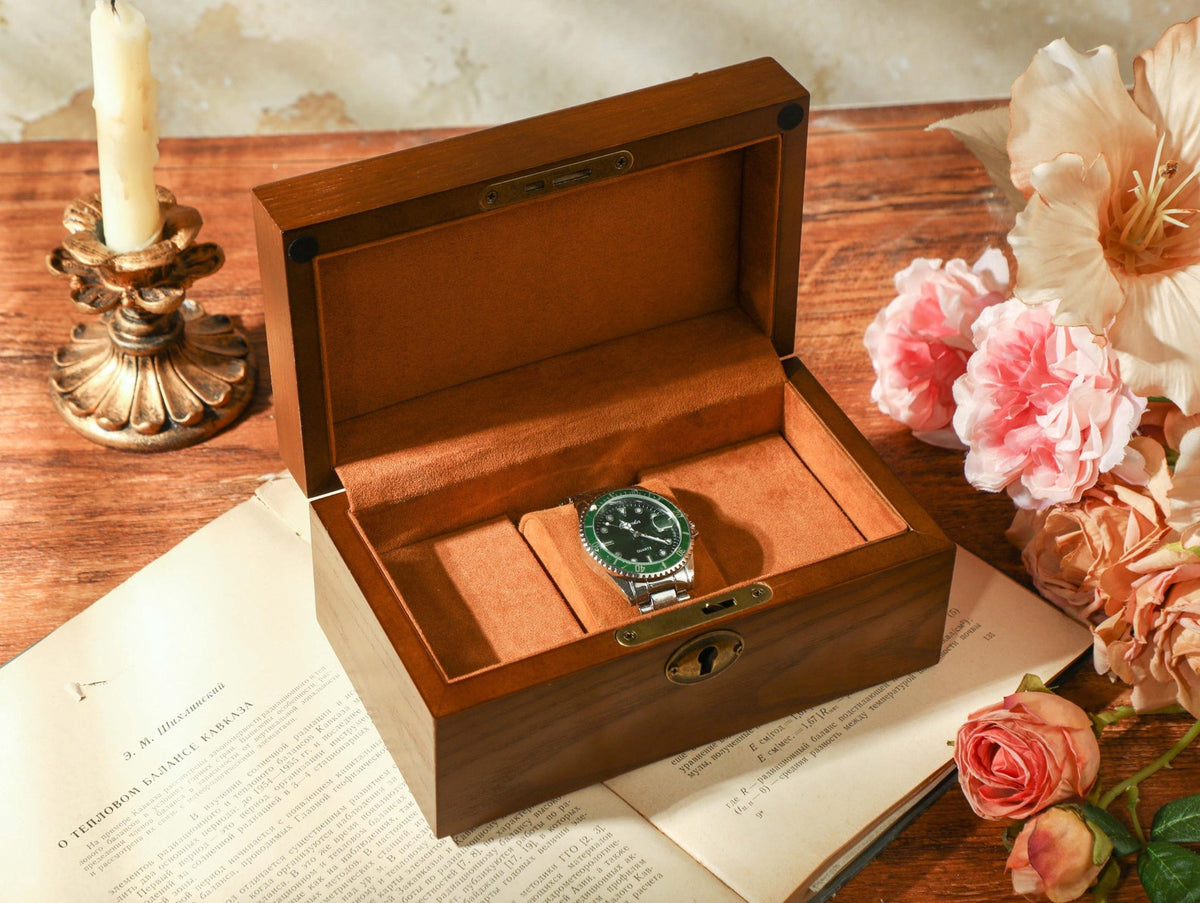 Watch Storage Box, Engraved Watch Box for 1/2 slot Watches, Personalized Wooden Watch Box With Name, Watch Box for Men, Valentine's Day Gift