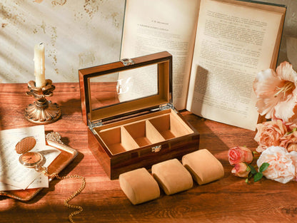 Wooden Watch Box for 3 slot Watches, Personalized Watch Storage Box For Men, Customized Name Watch Box, Groomsman Gift, Valentine's Day Gift