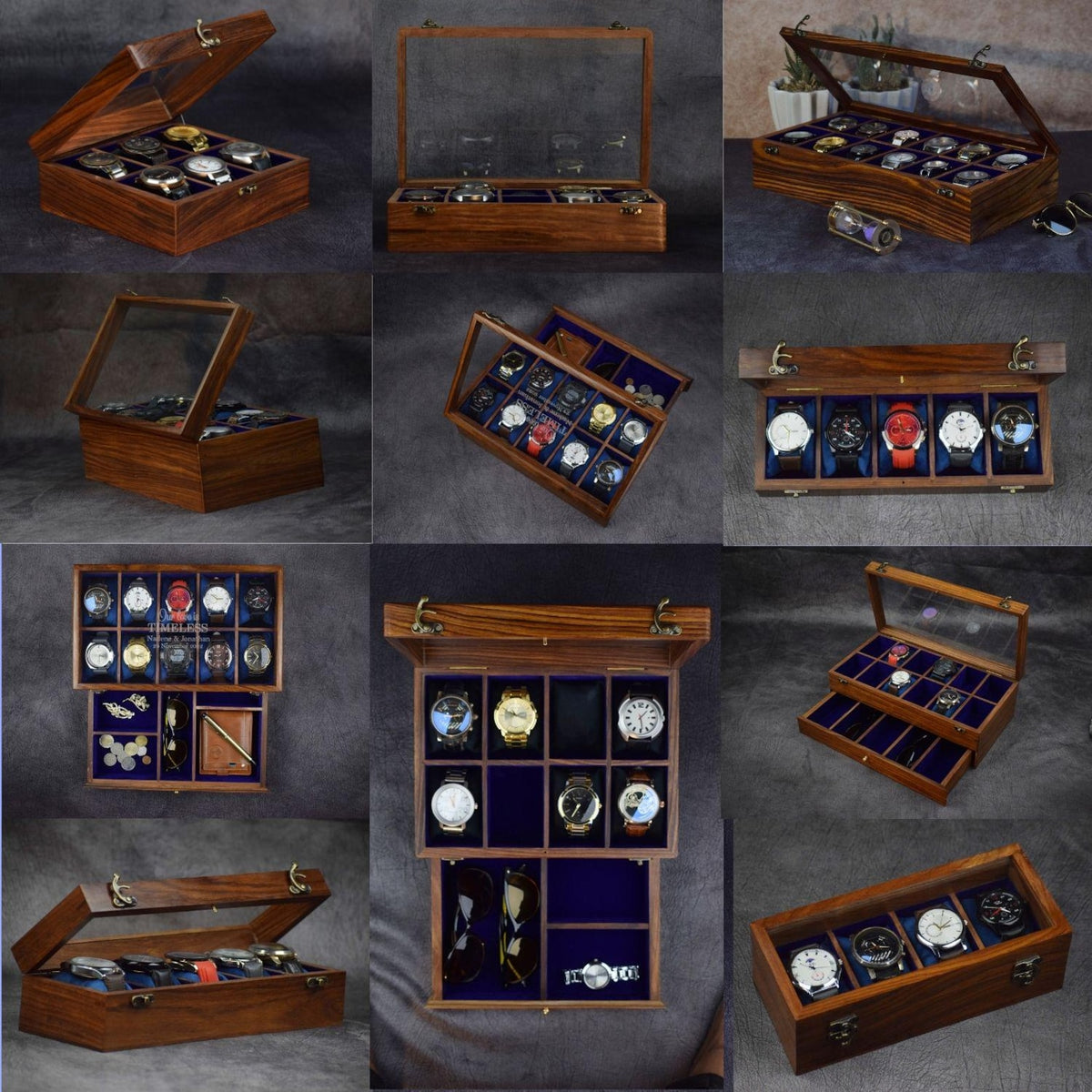 Free Personalized Rosewood Watch Case for Men, Handmade Vintage Men's Wooden Watch Box with Drawer – Custom Watch Holder & Gift for Him