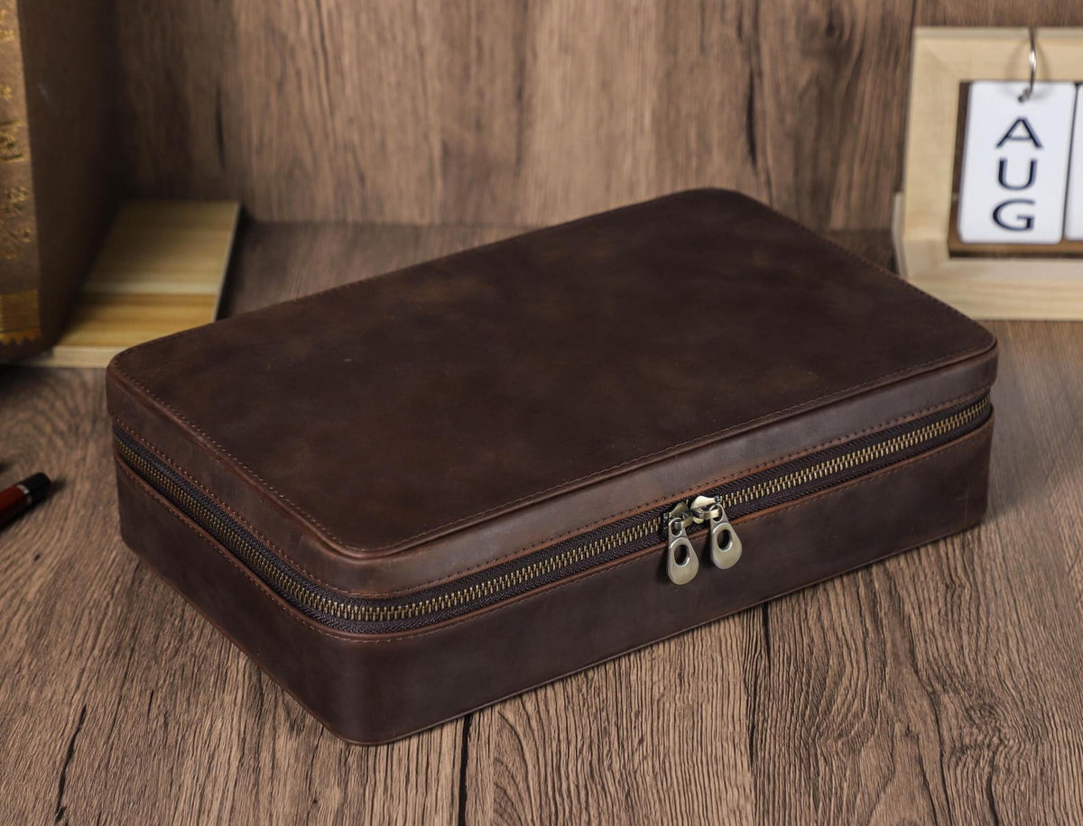 Leather Watch Storage Box 8/10/12 Slots, Leather Watch Case, Watch Display Box, Large Capacity Watch Organizer, Men Gift