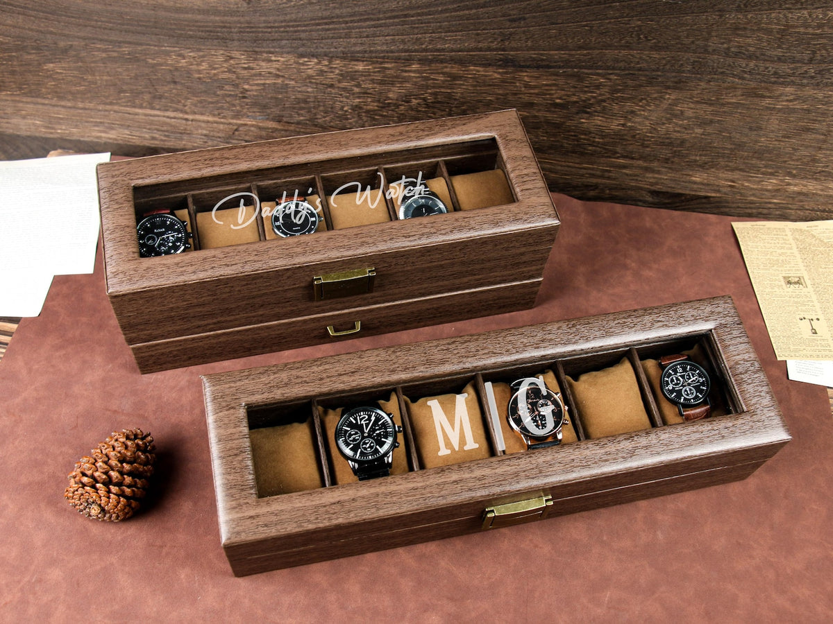 Custom Engraved Watch Box ,Personalized Watch Case,Customized watch storage jewelry box,Gift for dad,Mens Gift,Anniversary Gifts for Husband