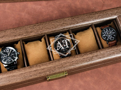 Custom Engraved Watch Box ,Personalized Watch Case,Customized watch storage jewelry box,Gift for dad,Mens Gift,Anniversary Gifts for Husband