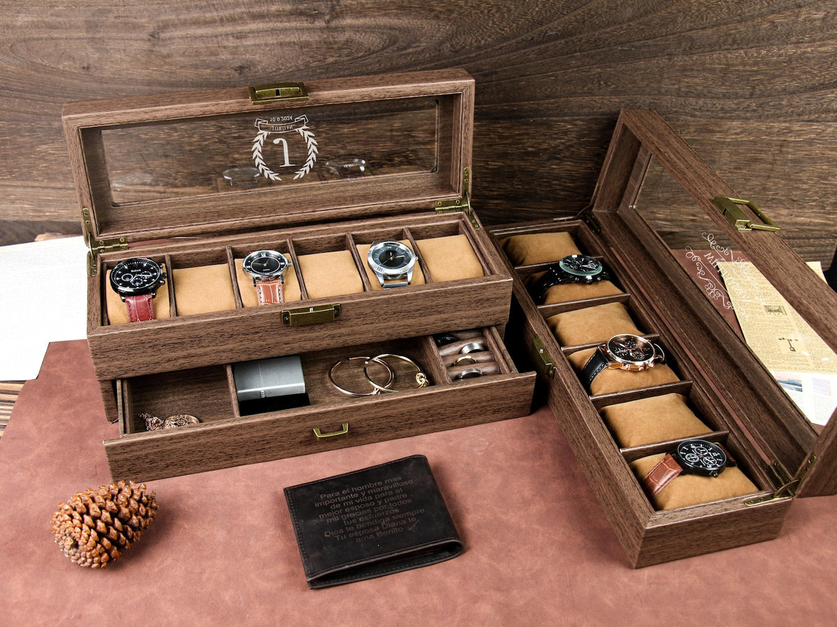 Custom Engraved Watch Box ,Personalized Watch Case,Customized watch storage jewelry box,Gift for dad,Mens Gift,Anniversary Gifts for Husband
