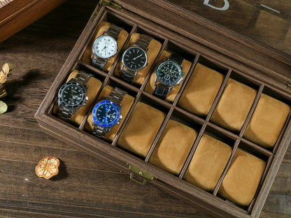 Personalized Watch Storage, Custom Engraved Watch Box for Men, with Drawer Watch Display Case, Men jewelry box, Gift for Him , Groom Gift