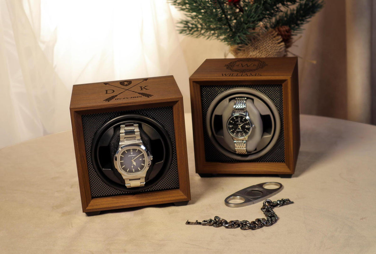 Watch Storage Box Gift for Watch Lover | Personalized Watch Winder | Fathers Day Gift for Him | Son Christmas gift | Couple Gift for Him