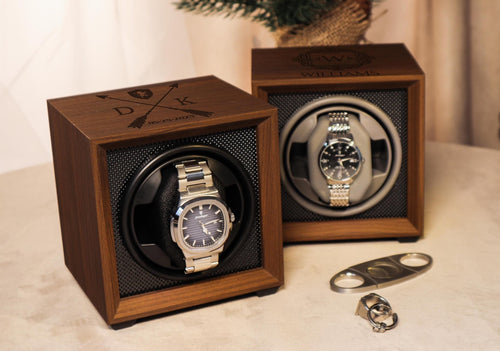 Personalized Watch Winder | Watch Storage Box Gift for Watch Lover | Fathers Day Gift for Him | Son Christmas gift | Couple Gift for Him