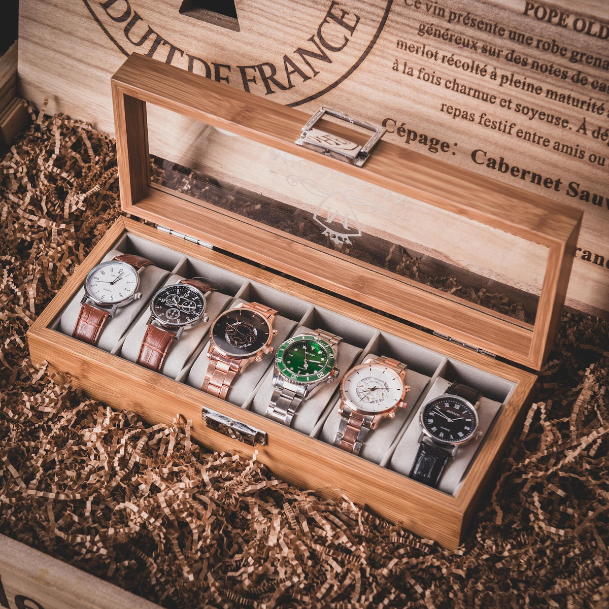 Personalized Wooden Watch Box, Engraved Watch Holder, Birthday Gift for Him, Fathers Day Gift, Boyfriend Gift, Anniversary Gift for Husband