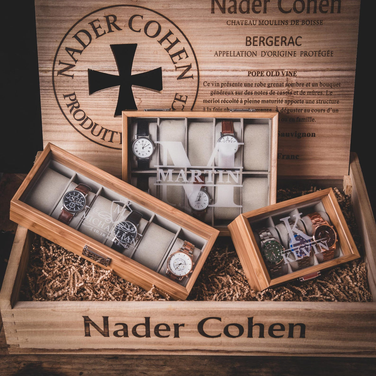 Personalized Wooden Watch Box, Engraved Watch Holder, Birthday Gift for Him, Fathers Day Gift, Boyfriend Gift, Anniversary Gift for Husband