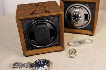 Personalized Watch Winder | Watch Storage Box Gift for Watch Lover | Fathers Day Gift for Him | Son Christmas gift | Couple Gift for Him