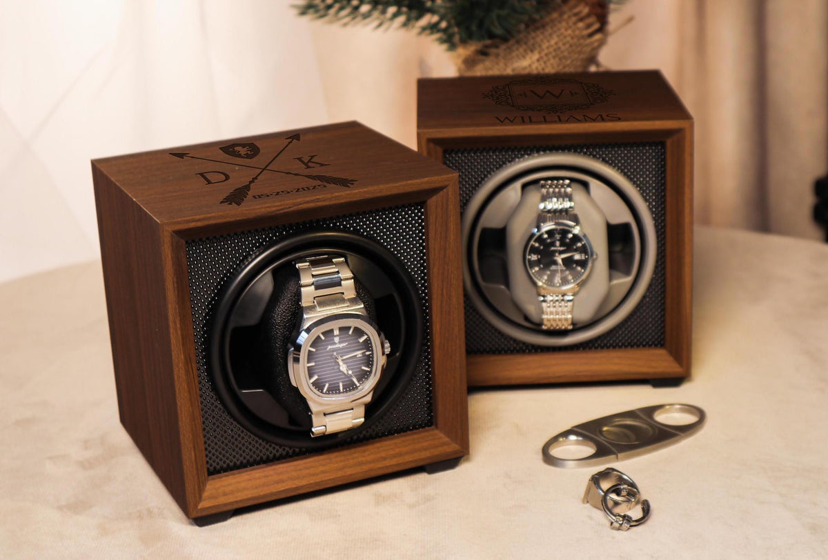 Watch Storage Box Gift for Watch Lover | Personalized Watch Winder | Fathers Day Gift for Him | Son Christmas gift | Couple Gift for Him