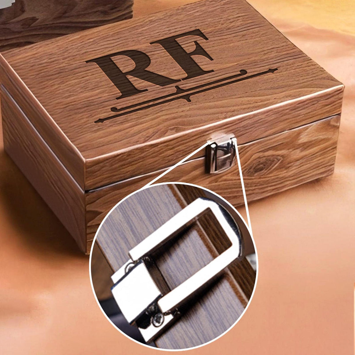 Engraved Wooden Watch Case,Personalized Watch Box with Lock Buckle,Gift for Dad,Watch Box for Men,Mens Gift,Anniversary Gift for Him