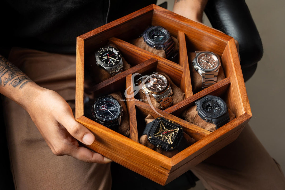 Free Personalized Luxury Watch Box for Men, Best Gift for Dad, Mens Watch Display Case 5th Year Anniversary Birthday Gift, Jewelry Organizer