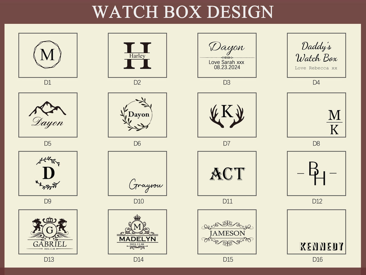 Custom Engraved wooden Watch Box, Personalized Watch Case, watch storage jewelry box, Gift for man father, Anniversary Birthday Gift for Men