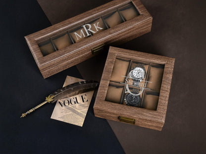 Personalized Watch Box, Custom Anniversary Gifts, Watch Case Storage, Gift for Him Dad Husband Boyfriend