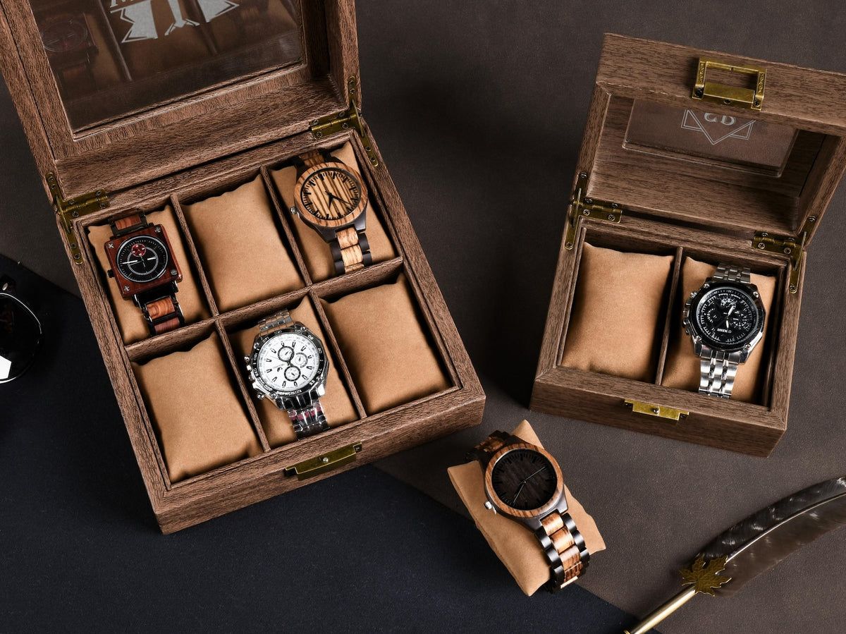Personalized Watch Box, Custom Anniversary Gifts, Watch Case Storage, Gift for Him Dad Husband Boyfriend