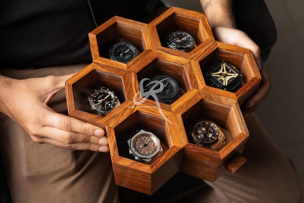 Free Personalized Luxury Watch Box for Men, Best Gift for Dad, Mens Watch Display Case 5th Year Anniversary Birthday Gift, Jewelry Organizer