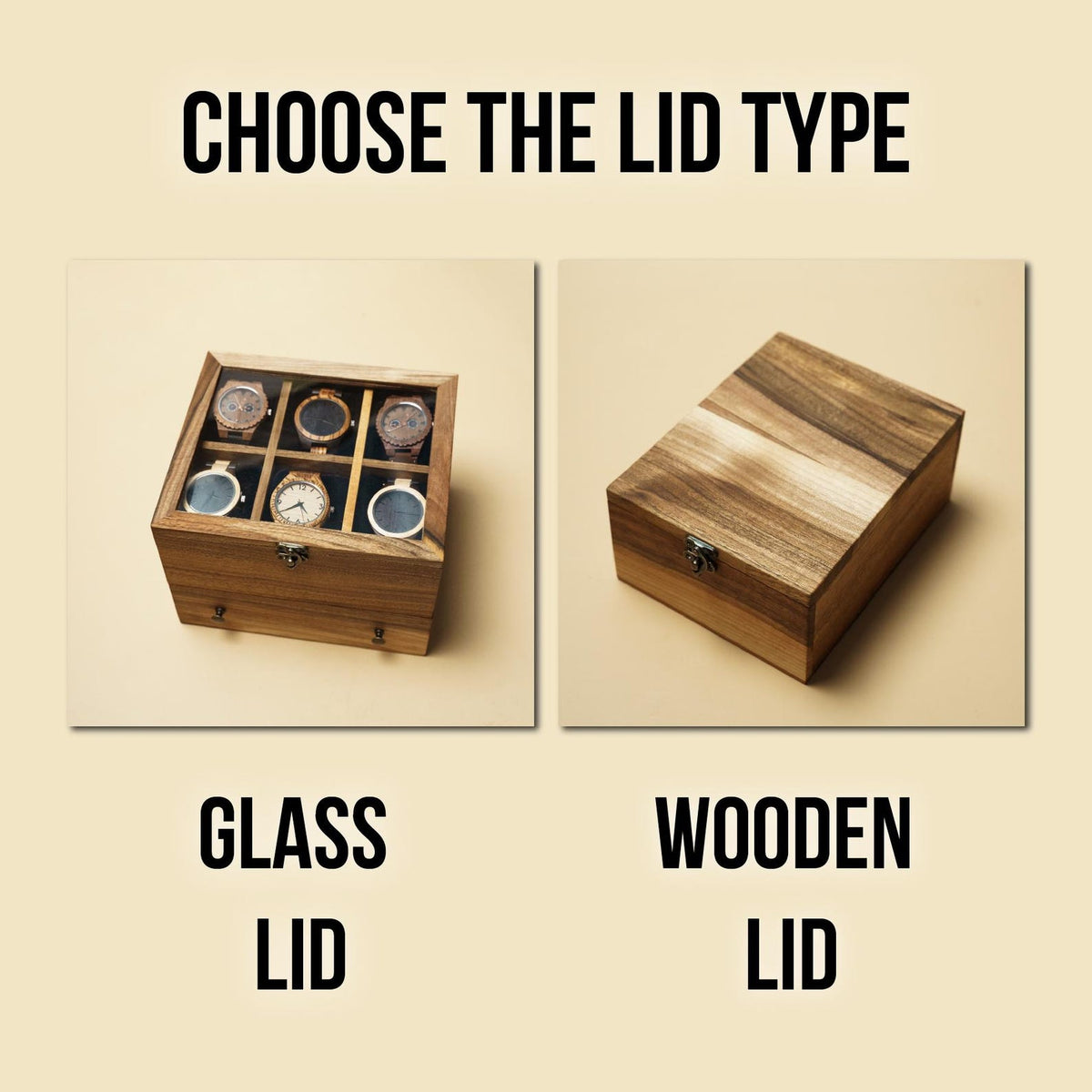 Wooden watch box display, Custom watch storage box, Wooden watch case w drawer, Watch holder box, Watch case organizer, Engraved watch case