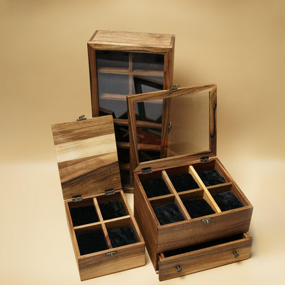 Wooden watch box display, Custom watch storage box, Wooden watch case w drawer, Watch holder box, Watch case organizer, Engraved watch case