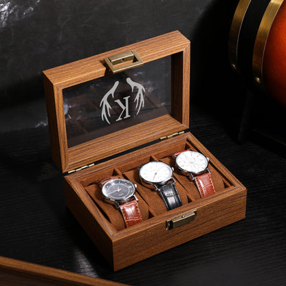 Custom Engraved wooden Watch Box, Personalized Watch Case, watch storage jewelry box, Gift for man father, Anniversary Birthday Gift for Men