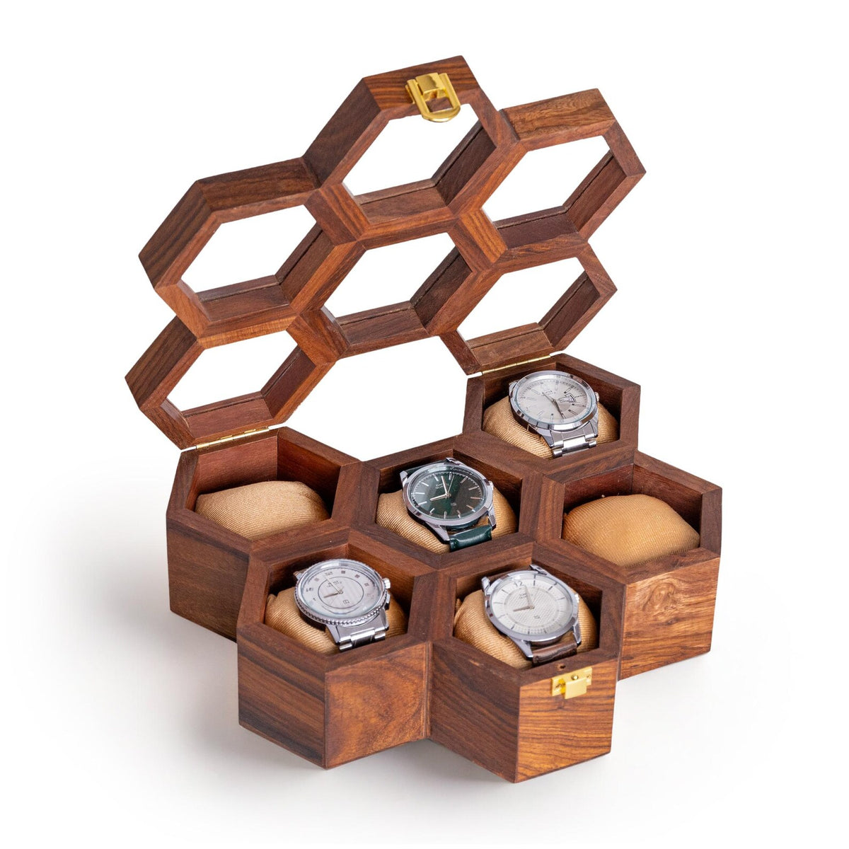 Men’s Watch Box Organizer – Dark Rosewood Display Case with Glass Lid, Stylish Travel Watch Storage, Gift for Him, Father's Day Gift